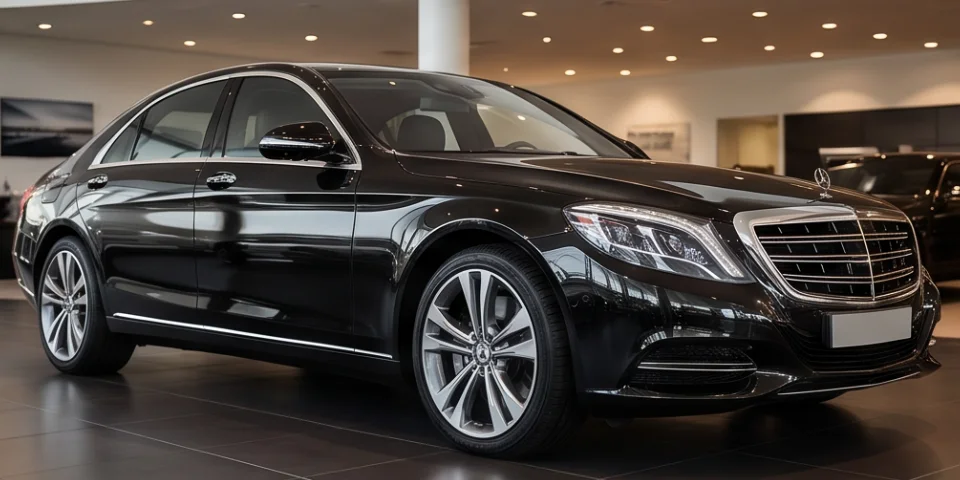 Luxury car in a showroom