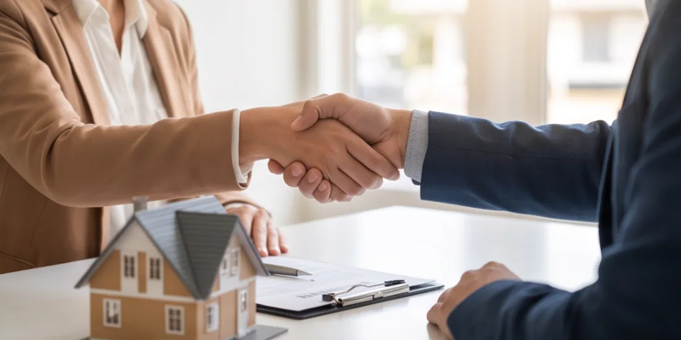 Handshake over a home purchase